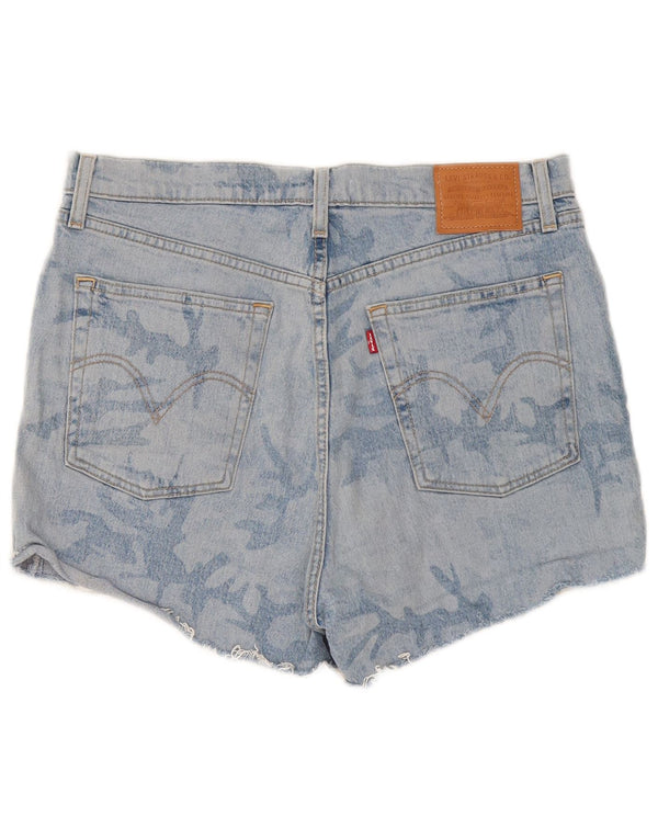 Levi's Damen Ribcage Denim-Shorts mit hoher Taille, W32, Größe L, blaue Tarnung
