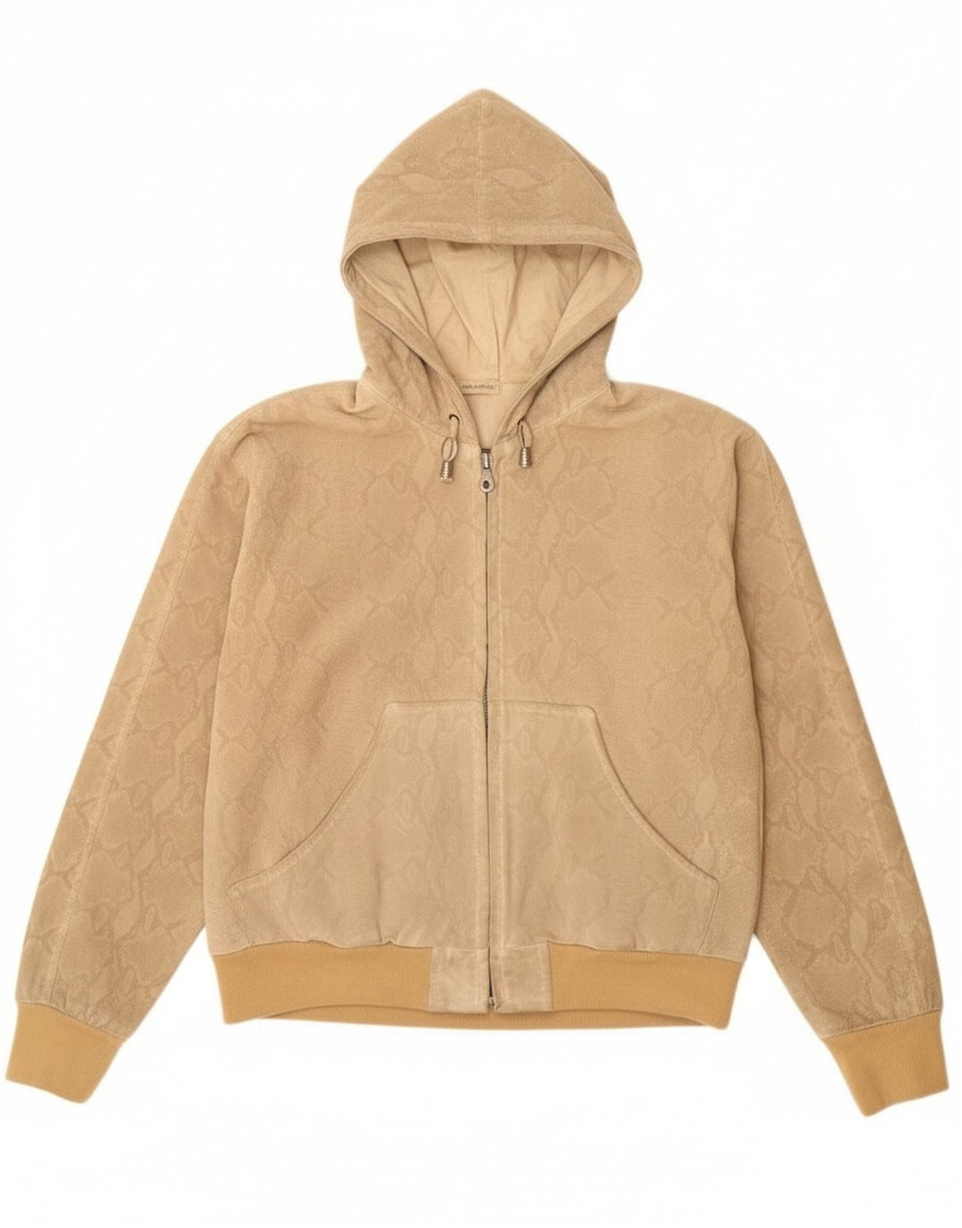 Donna Pelle Damen Bomberjacke mit Kapuze IT 42 Medium Beige Animal Print