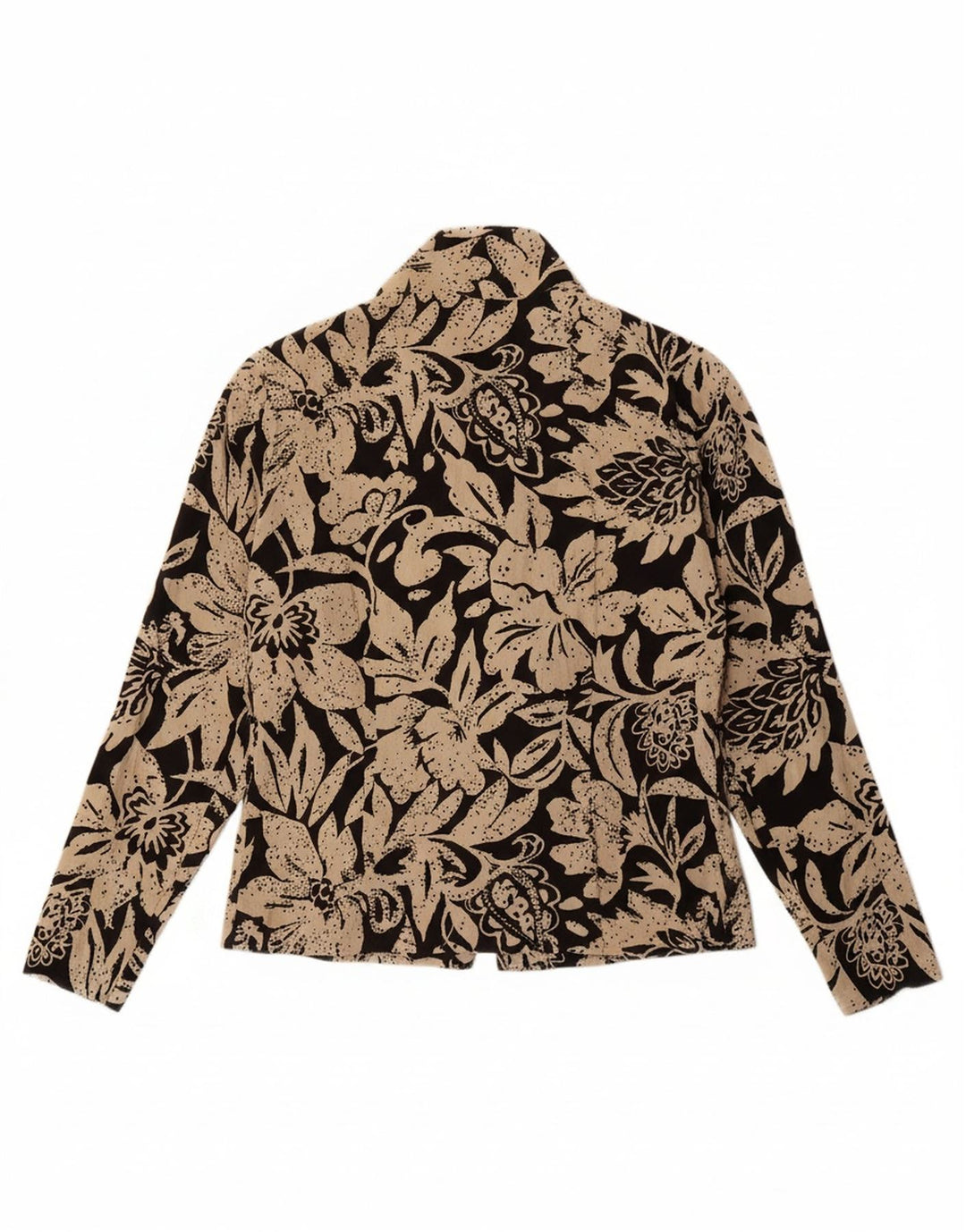 VINTAGE Womens Shirt Blouse UK 12 Medium Black Floral