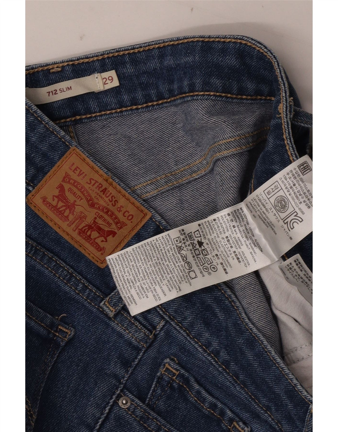 LEVI'S Damen 712 Crop Slim Jeans W29 L24 Blaue Baumwolle