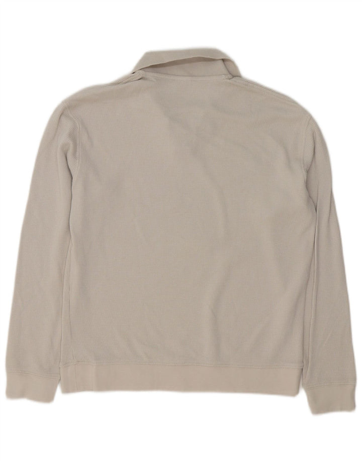 ZARA Herren-Pullover mit Polokragen, Größe S, graue Baumwolle
