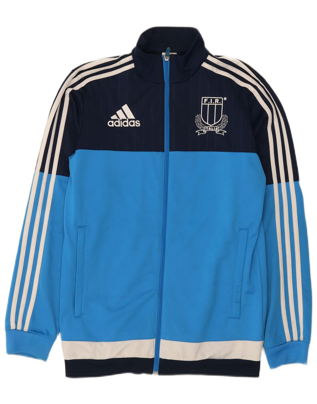 Adidas Herren-Trainingsanzug mit grafischem Oberteil, klein, blau, Farbblock-Polyester