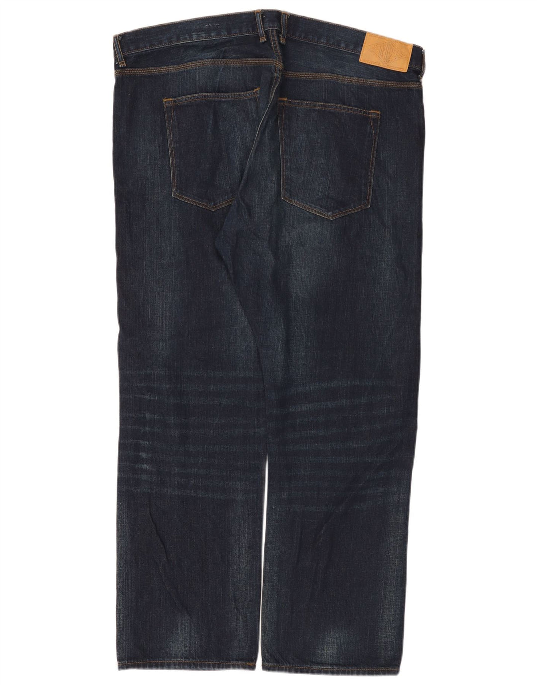 Marks & Spencer Herren Relaxed Straight Jeans W42 L29 Marineblaue Baumwolle
