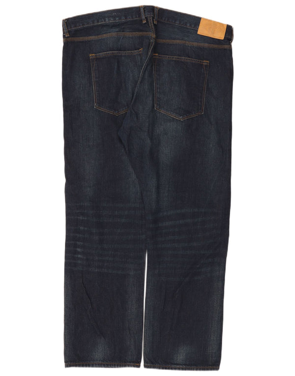 Marks & Spencer Mens Relaxed Straight Jeans W42 L29 Navy Blue Cotton