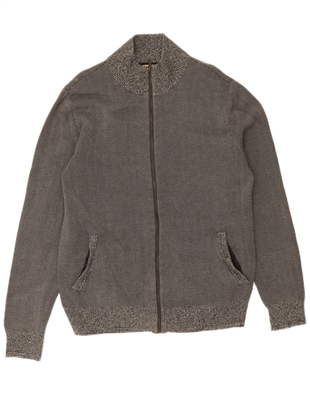 White Stuff Herren-Strickjacke aus mittelgrauer Baumwolle