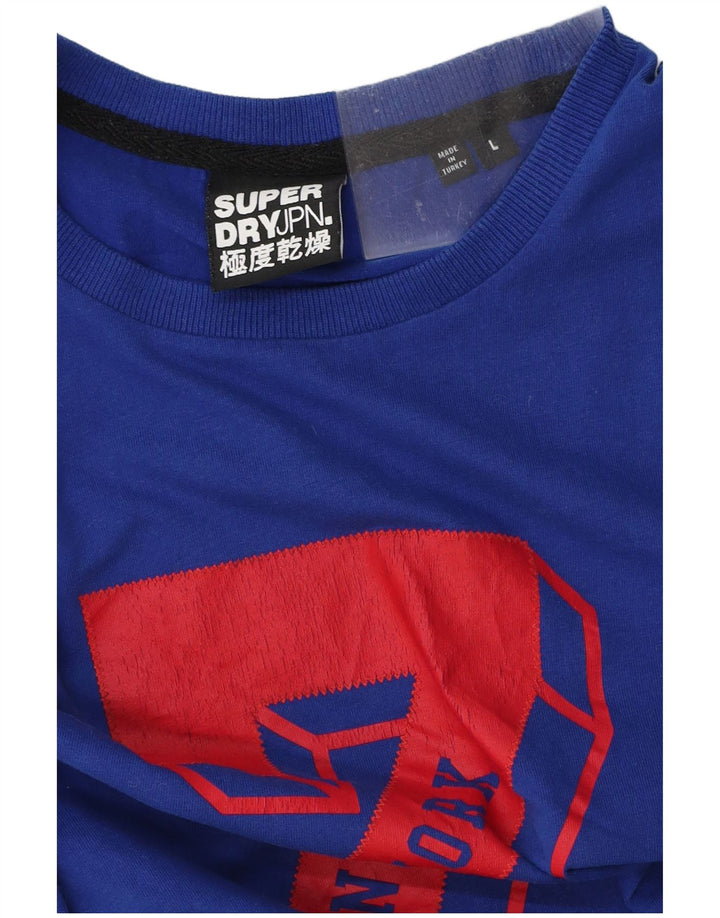 SUPERDRY Herren T-Shirt mit Grafik, Größe L, Blau