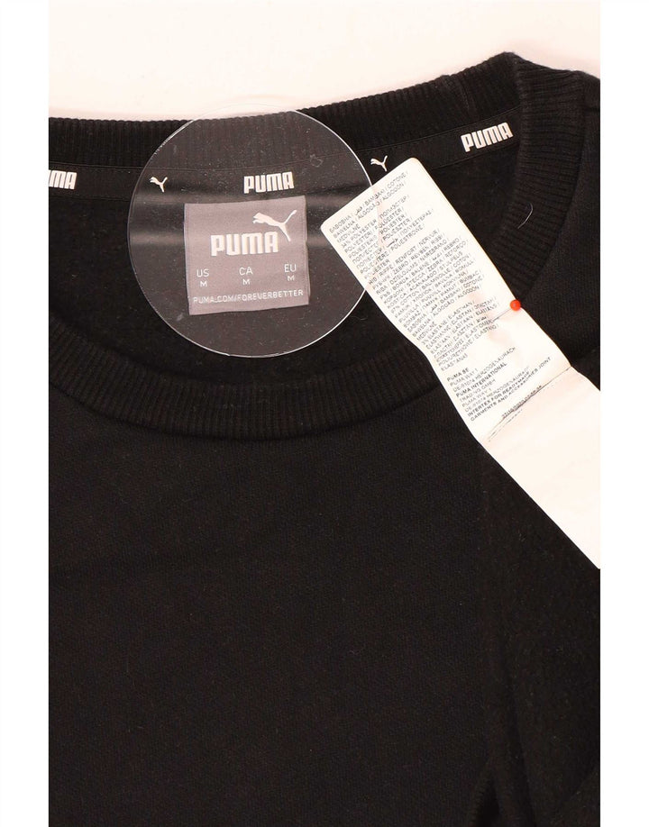 Puma Herren Grafik-Sweatshirt-Pullover aus mittelschwarzer Baumwolle