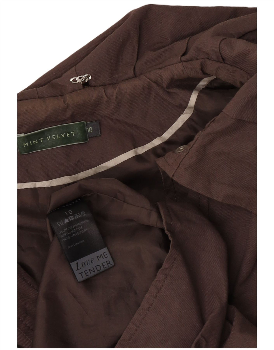MINT VELVET Übergroße Parka-Jacke für Damen, UK 10, Größe S, braune Baumwolle