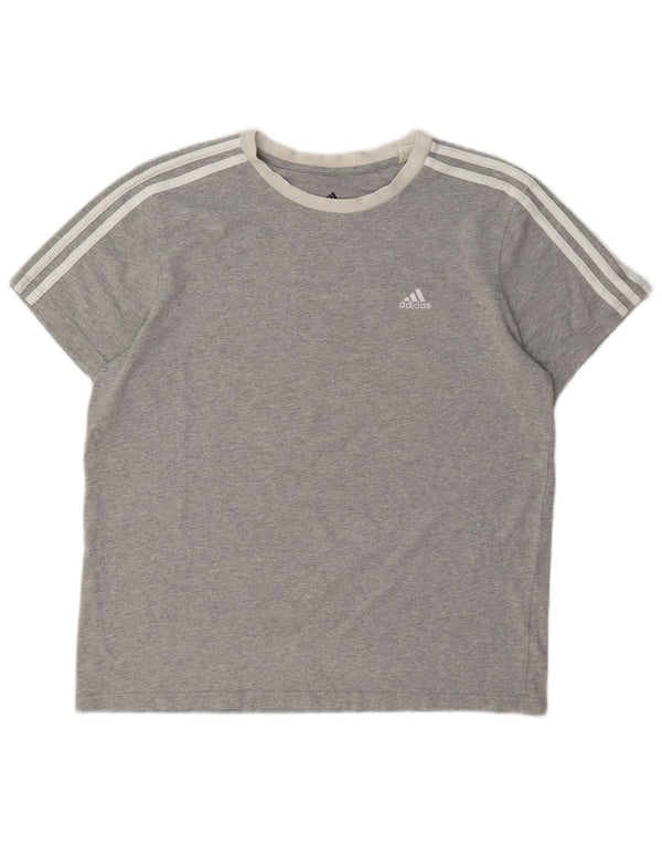 Adidas Womens T-Shirt Top UK 12/14 Medium Grey Cotton