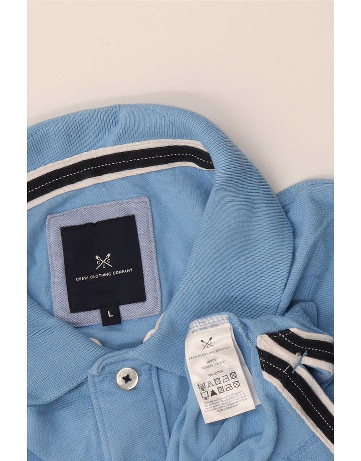 Crew Clothing Herren-Poloshirt, groß, blaue Baumwolle