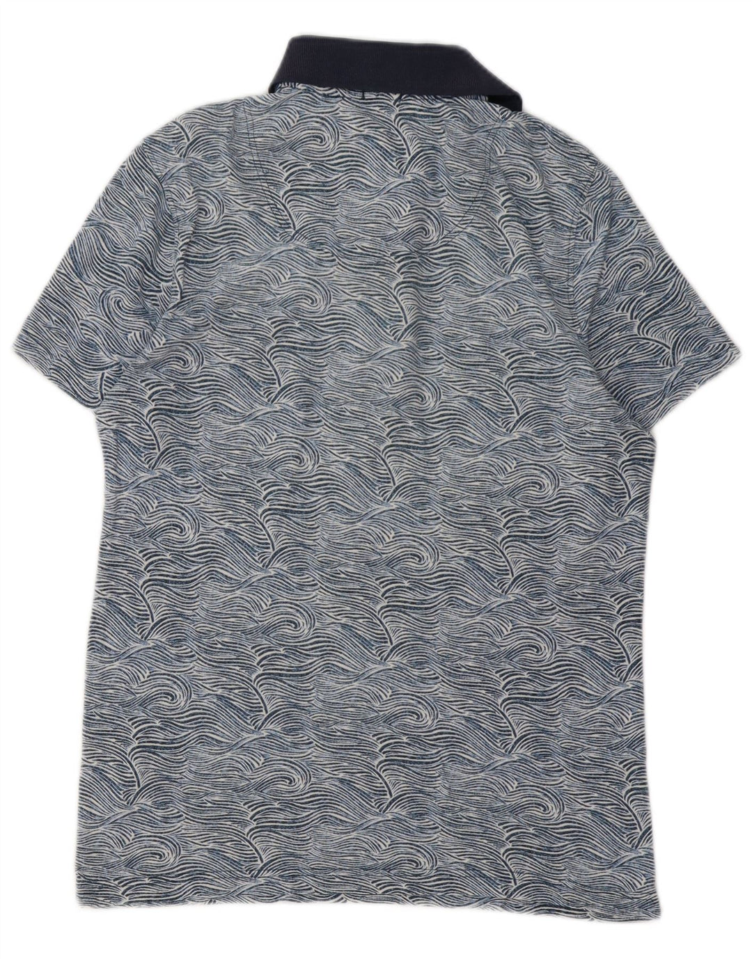 Abercrombie & Fitch Herren Muscle Abstract Pattern Poloshirt Mittelblau