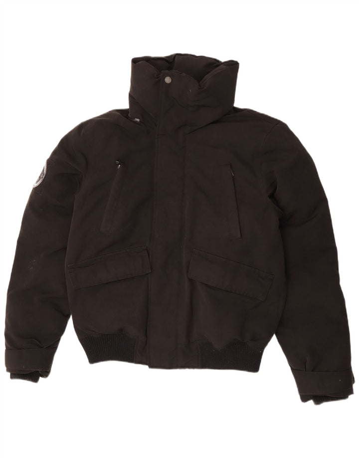 Superdry Herren Wattierte Jacke UK 38 Mittelschwarzes Polyester