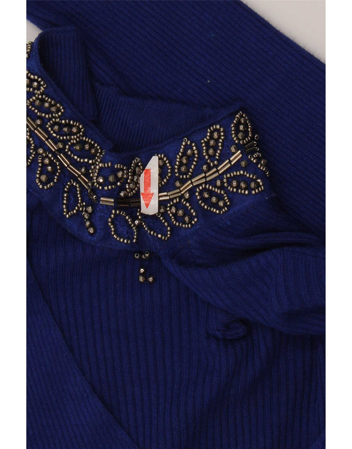 Oasis Damen Crop Top UK 8 Small Blaue Viskose