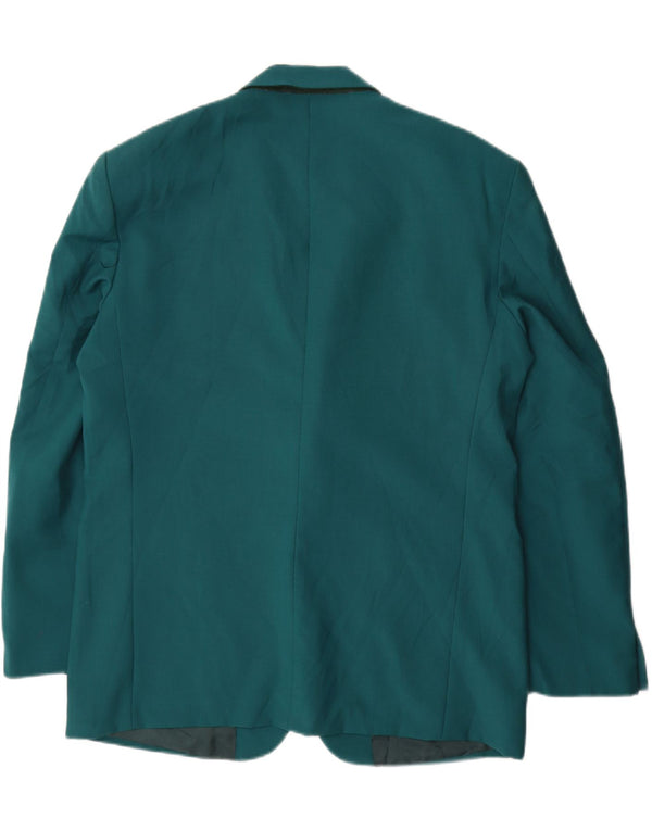 Vintage Herren 2 Knopf Blazer Jacke IT 54 2XL Blaue Wolle