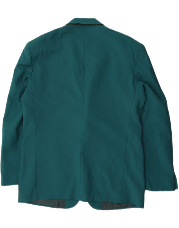 Vintage Herren 2 Knopf Blazer Jacke IT 54 2XL Blaue Wolle