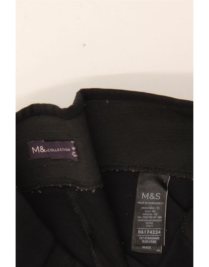 MARKS & SPENCER Damen Leggings UK 14 Große schwarze Viskose