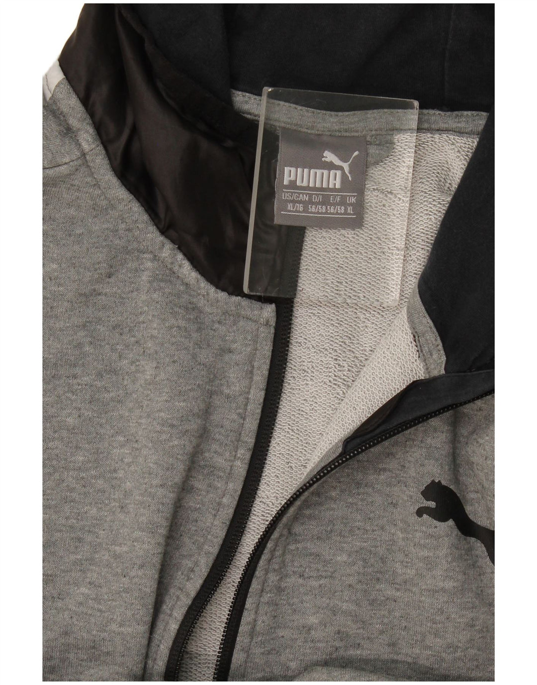 Puma Herren-Kapuzenpullover mit Reißverschluss, XL, Grau, Farbblock