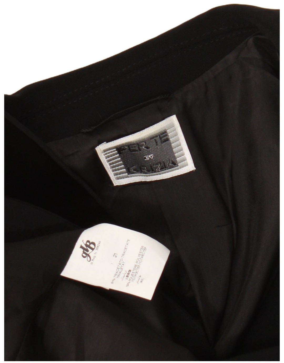 Perte by Krizia Damen 1-Knopf-Blazerjacke UK 18 XL Schwarzes Triacetat