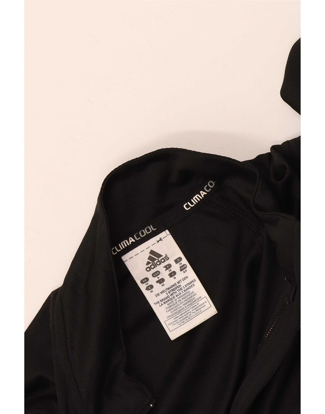 Adidas Damen Climacool Zip Neck Pullover Trainingsanzug Top UK 10 Small Schwarz