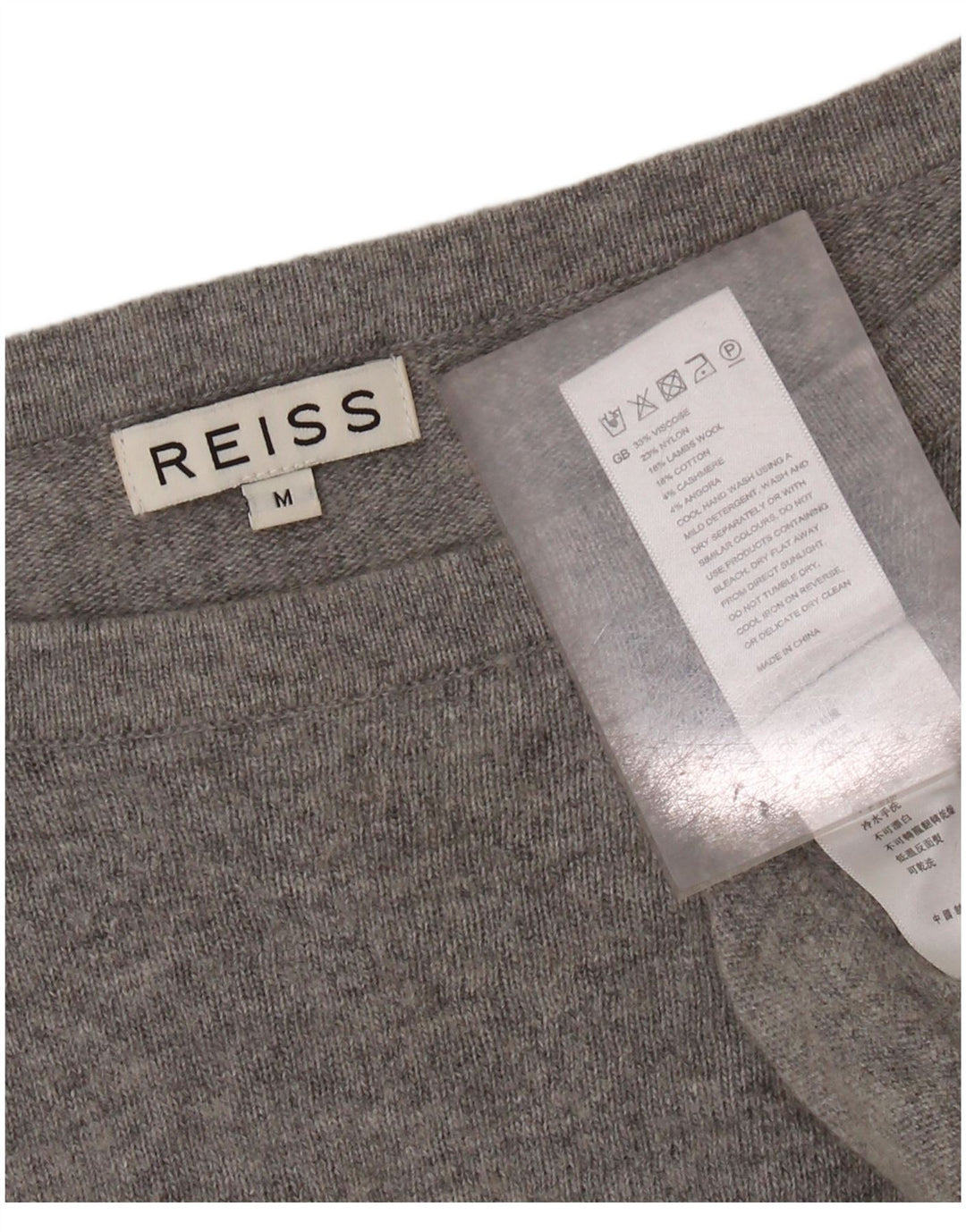 REISS Damen-Pullover mit U-Boot-Ausschnitt, UK 14, mittelgraue Viskose