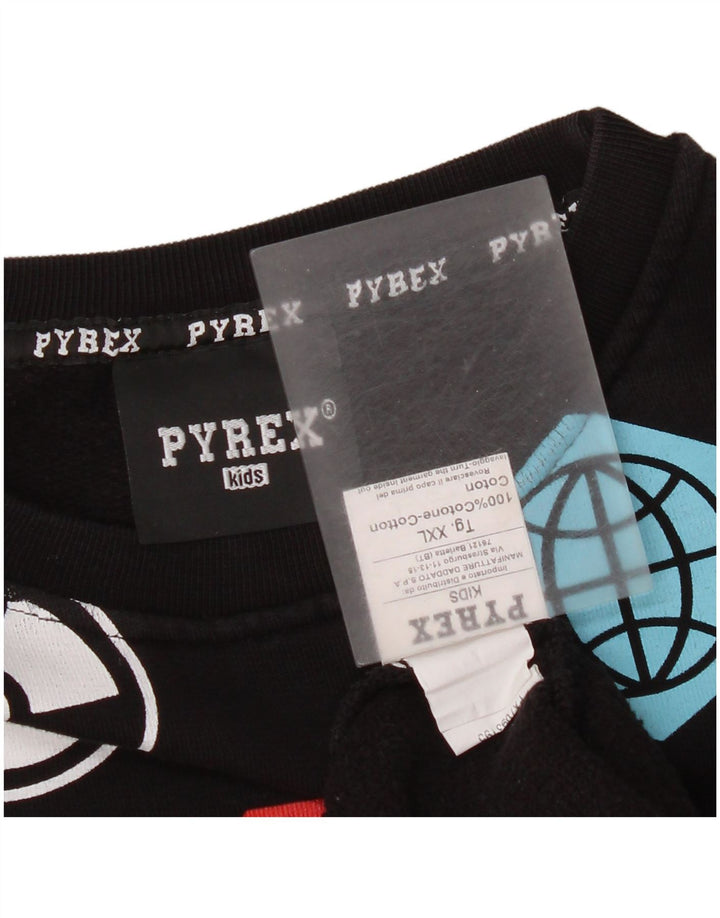Pyrex Grafik-Sweatshirt für Jungen, 13–14 Jahre, 2XL, schwarze Baumwolle