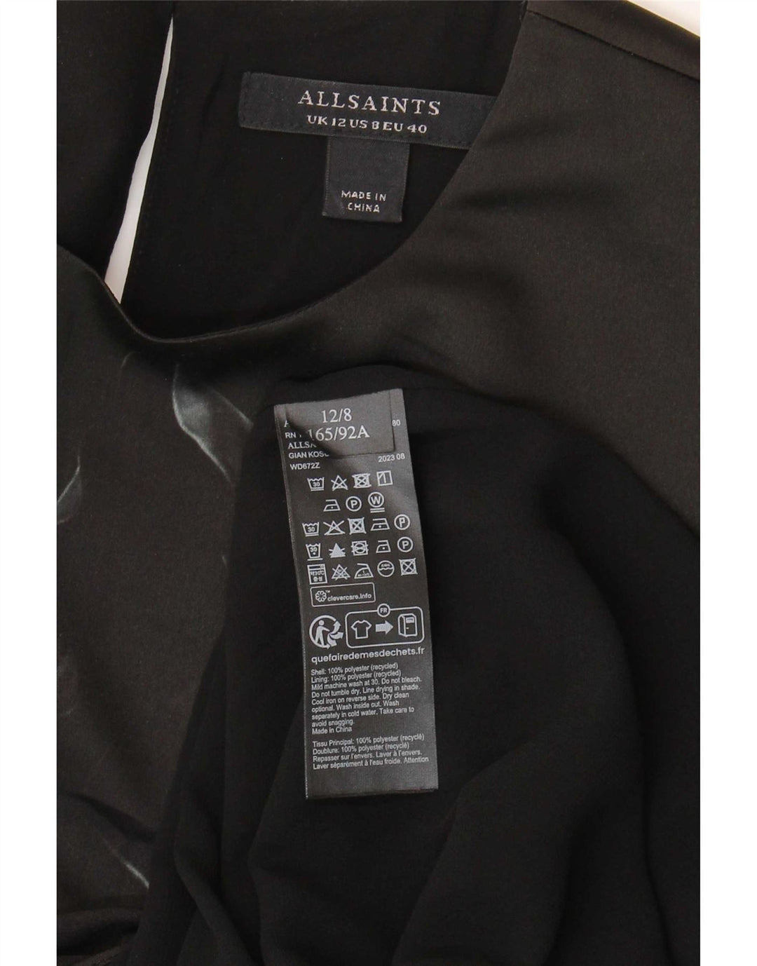 All Saints Damen Maxi-Asymmetrisches Kleid UK 12 Mittelschwarz geblümt