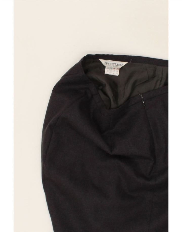 SPORTMAX Womens Pencil Skirt UK 12 Medium W26 Grey Wool Vintage Sportmax and Second-Hand Sportmax from Messina Hembry 