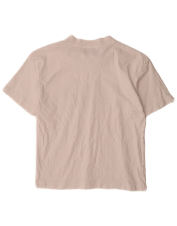Fila Damen Crop Graphic T-Shirt Top UK 10 Small Weiße Baumwolle