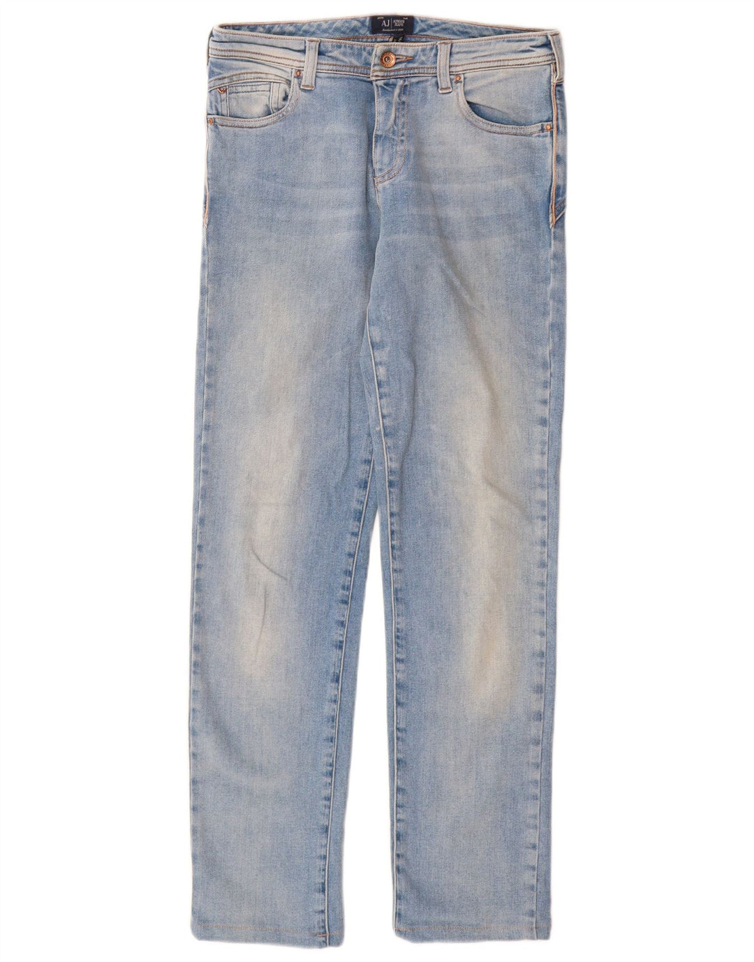ARMANI Damen Straight Jeans W24 L29 Blau