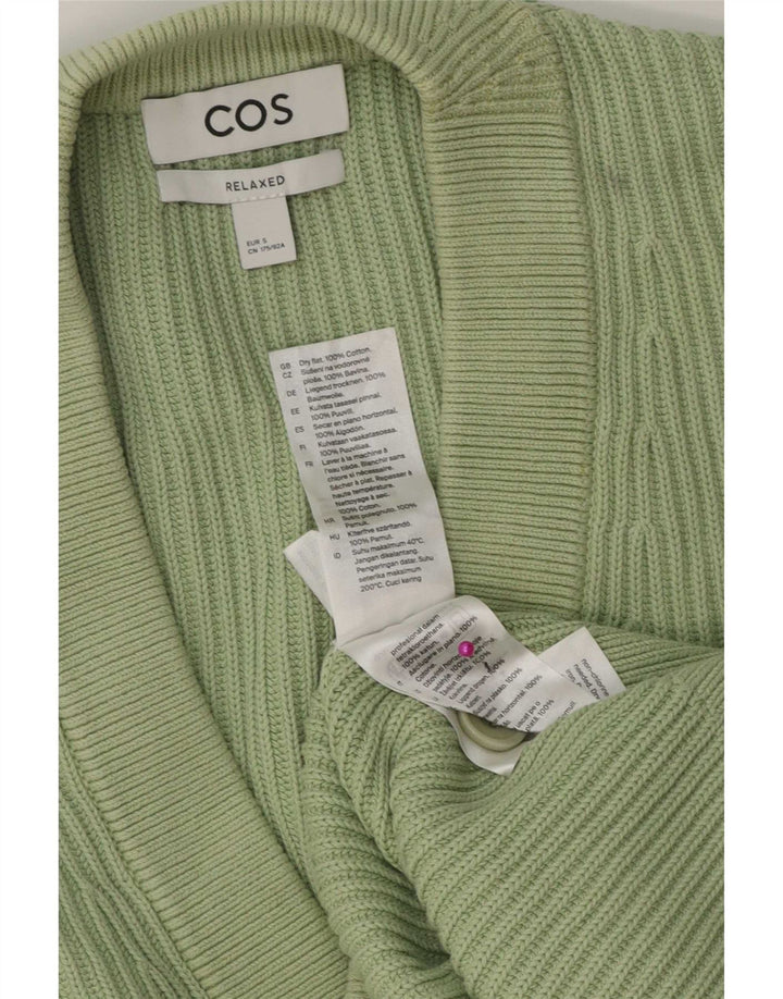 Cos Herren-Strickjacke mit entspannter Passform, kleine grüne Baumwolle