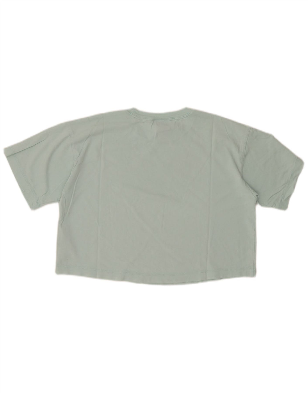 CHAMPION Damen Crop Graphic T-Shirt Top UK 14 Medium Türkis Baumwolle