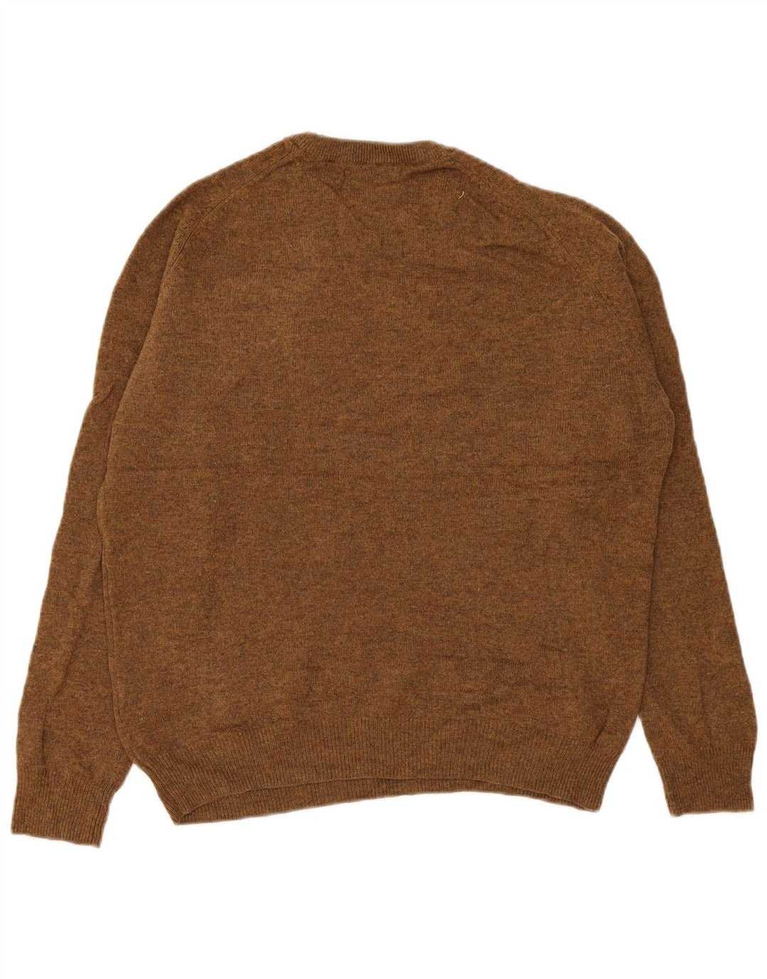Marks & Spencer Herren-Pullover mit Rundhalsausschnitt, mittelbraune Lammwolle