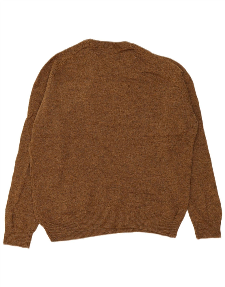 Marks & Spencer Herren-Pullover mit Rundhalsausschnitt, mittelbraune Lammwolle