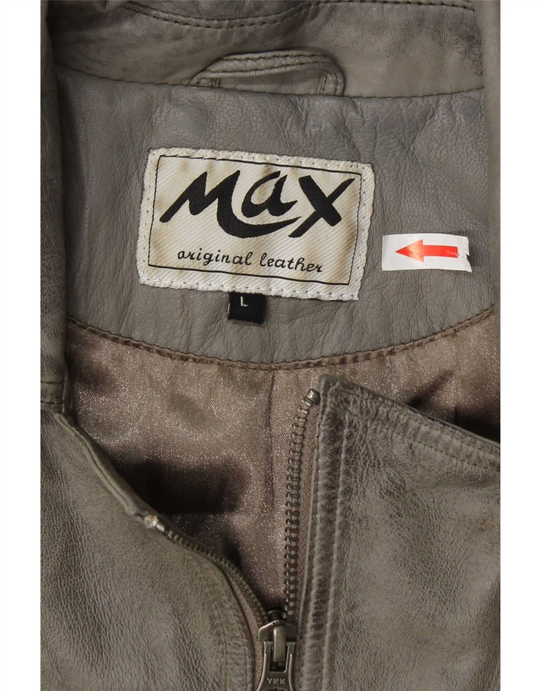 Max Damen Leder Bikerjacke UK 14 Großes graues Leder