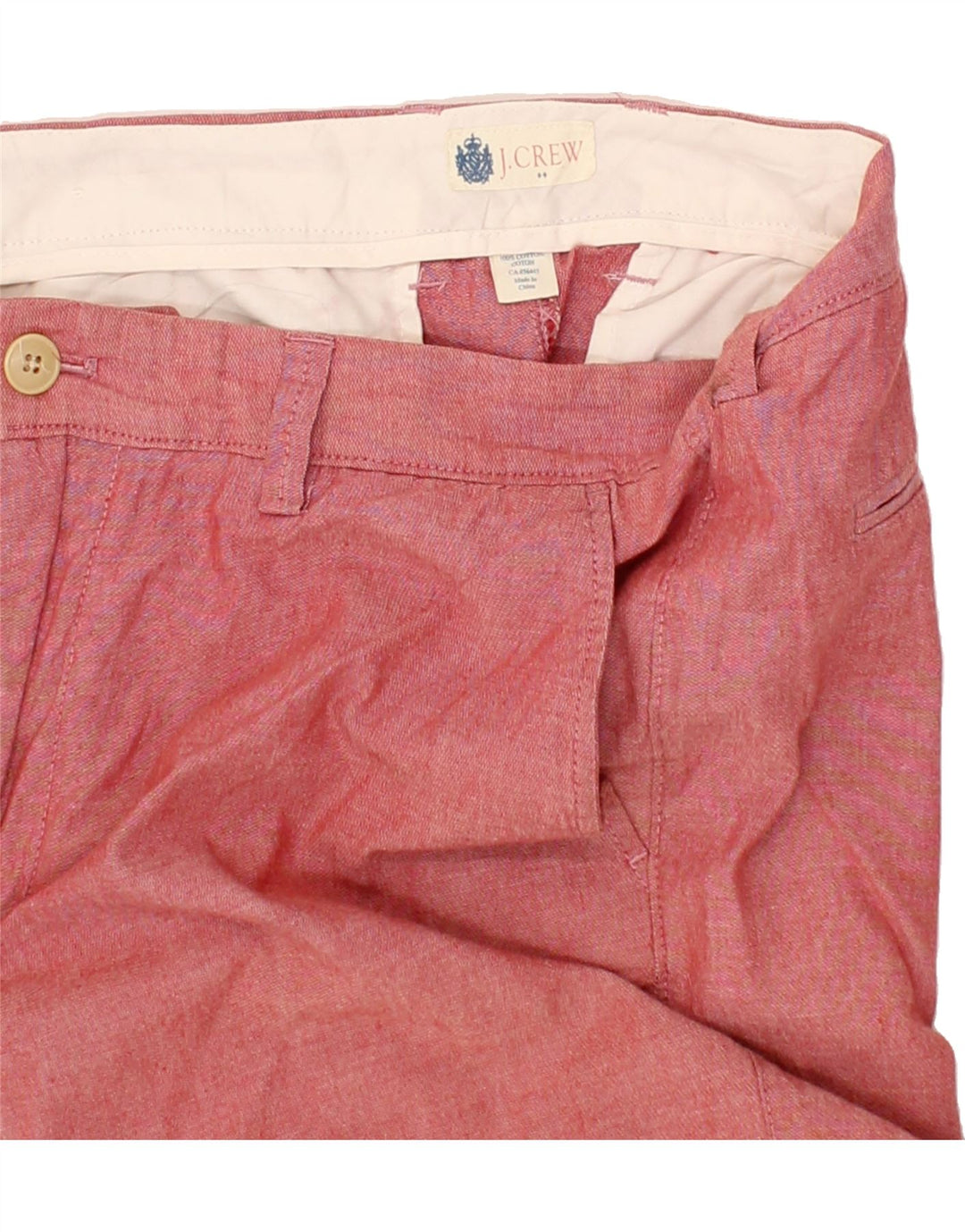 J. CREW Mens Chino Shorts W34 Large Red Cotton Vintage J. Crew and Second-Hand J. Crew from Messina Hembry 