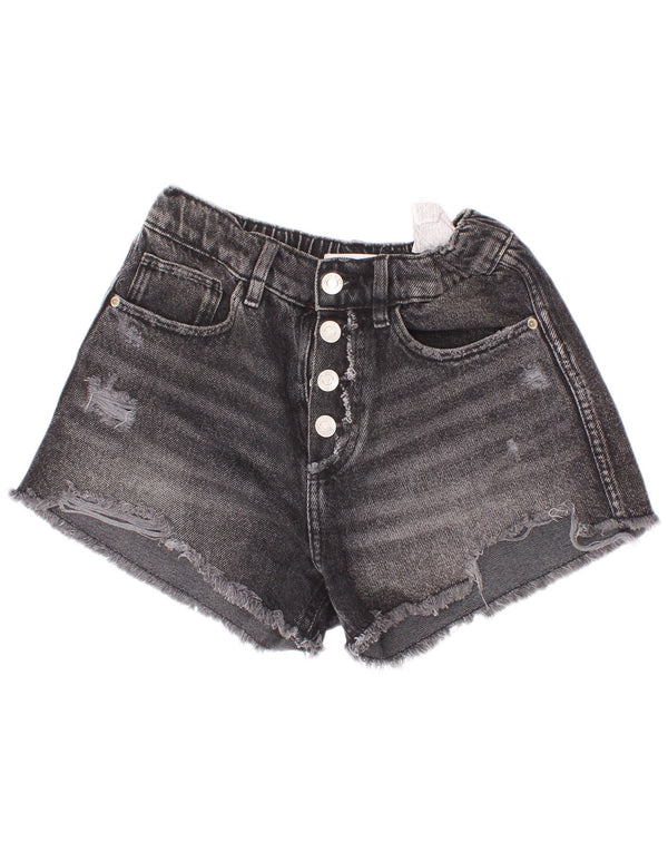 Zara Mädchen-Jeansshorts, 11–12 Jahre, W26, graue Baumwolle