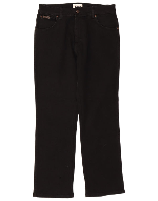 Wrangler Herren Texas Straight Jeans W33 L30 Schwarze Baumwolle