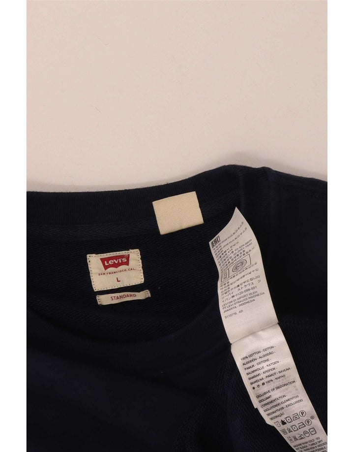 Levi's Herren Standard-Sweatshirt, groß, marineblau, Baumwolle