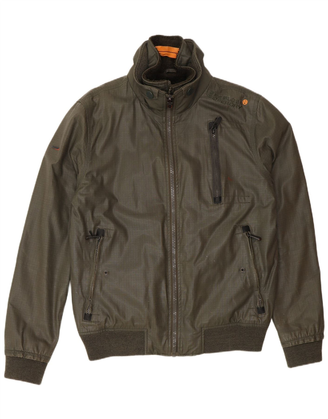 Superdry Herren Bomberjacke UK 40 Large Khaki Baumwolle