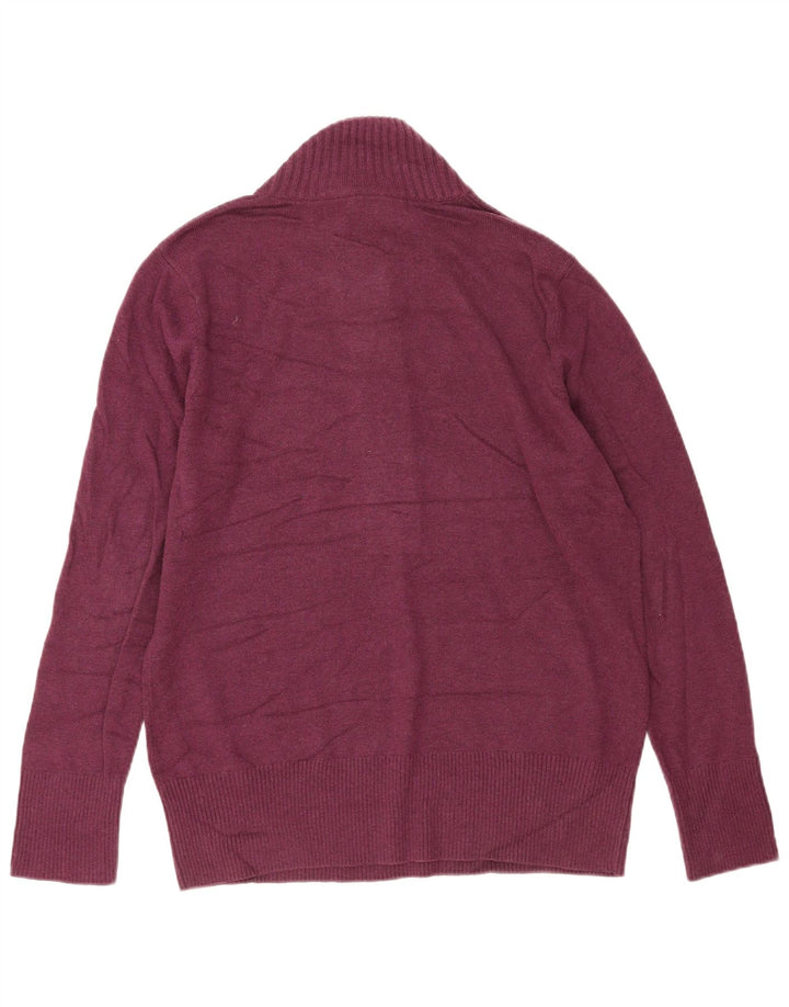 Eddie Bauer Damen-Pullover mit Knopfkragen, XL, Burgunderrot, Baumwolle