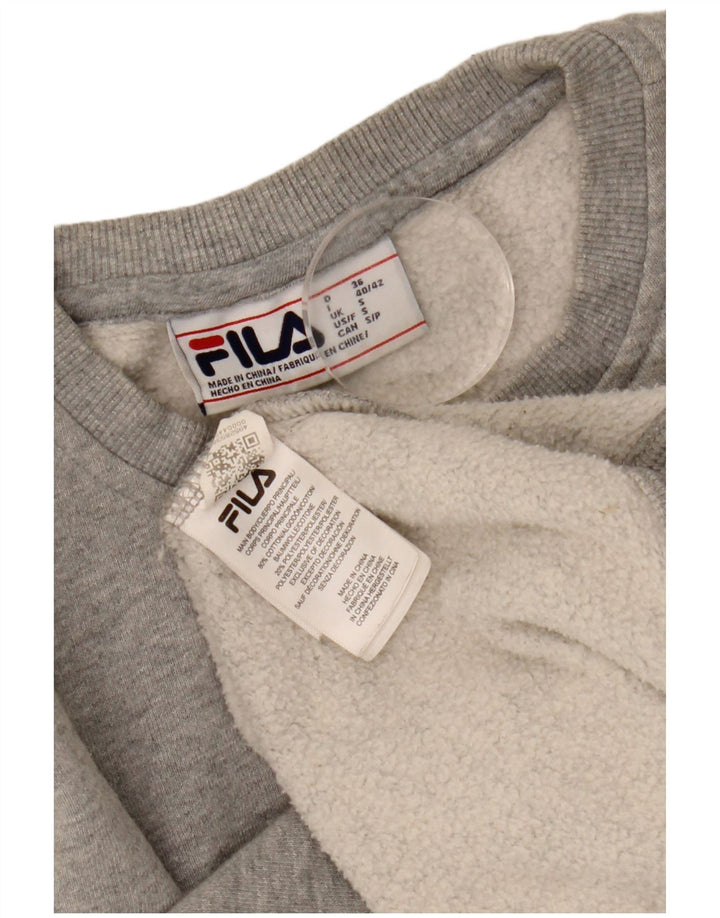 Fila Damen-Sweatshirt in Übergröße, Gr. 10, Größe S, Grau, Baumwolle