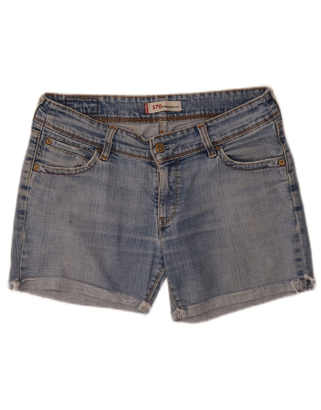 Levi's Damen 570 Denim Shorts W32 Große blaue Baumwolle