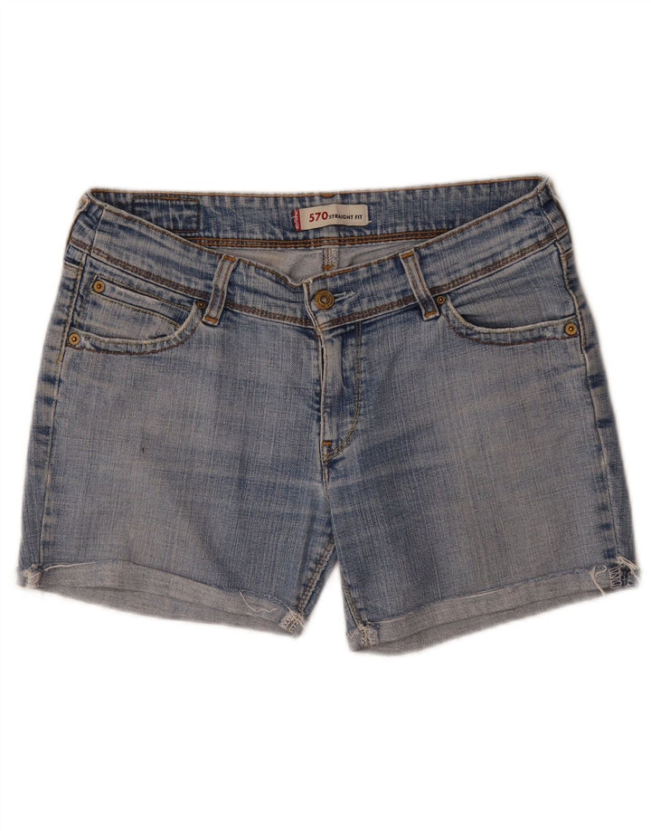 Levi's Damen 570 Denim Shorts W32 Große blaue Baumwolle