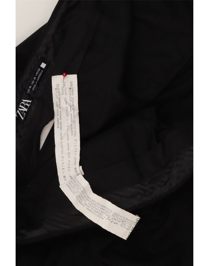 Gerade Chino-Hose für Herren von Zara, EU 42, Größe L, W32, L29, Schwarz, Polyester