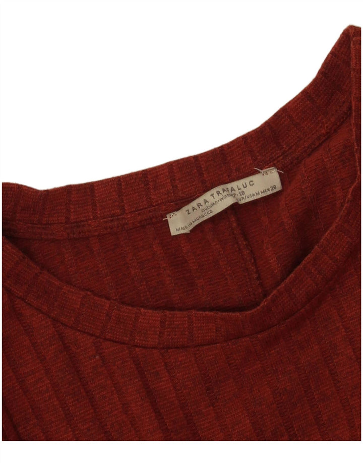 Zara Damen Trafaluc Asymmetrisches, übergroßes Tunika-Oberteil, UK 14, mittleres Kastanienbraun