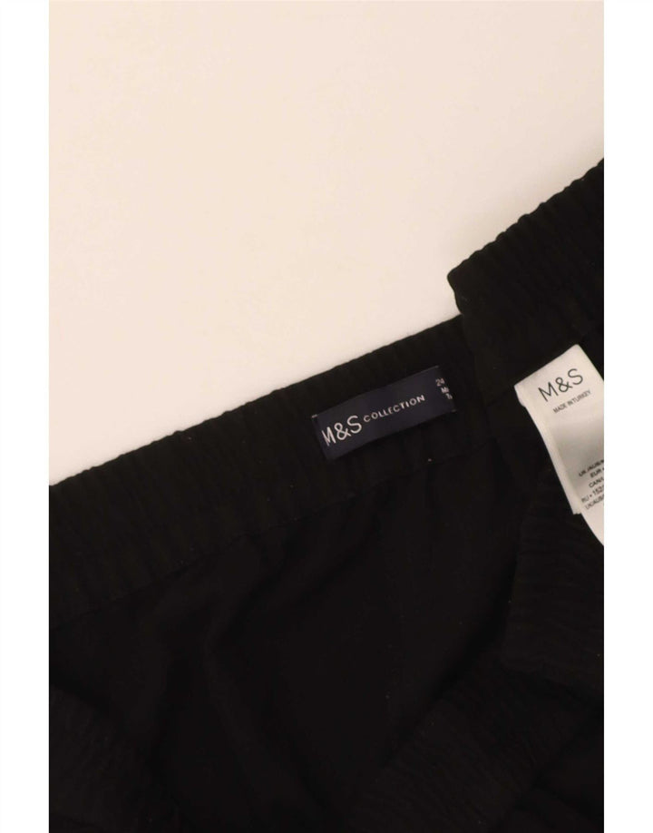 Marks & Spencer Damen Crop Trainingshose UK 24 4XL Schwarz Polyester