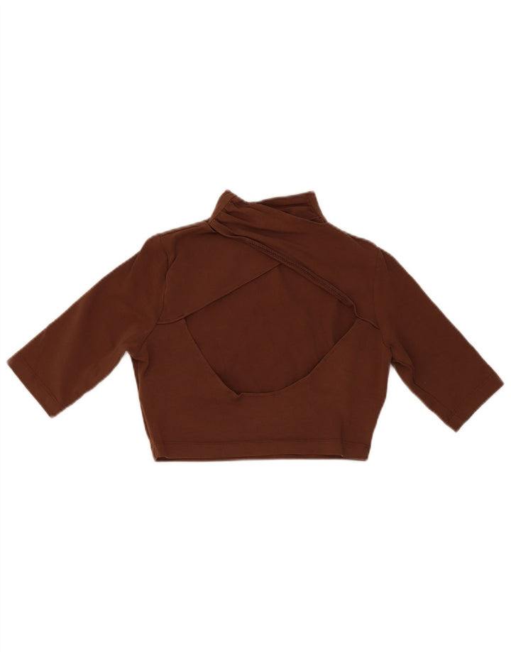 Puma Damen Crop Top UK 10 Small Braune Baumwolle