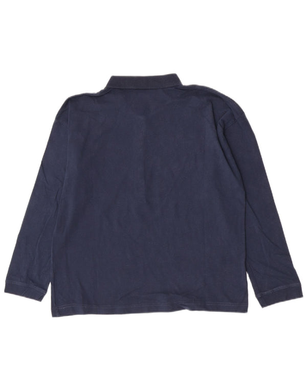 Crew Clothing Damen Langarm-Poloshirt UK 12 Medium Marineblau
