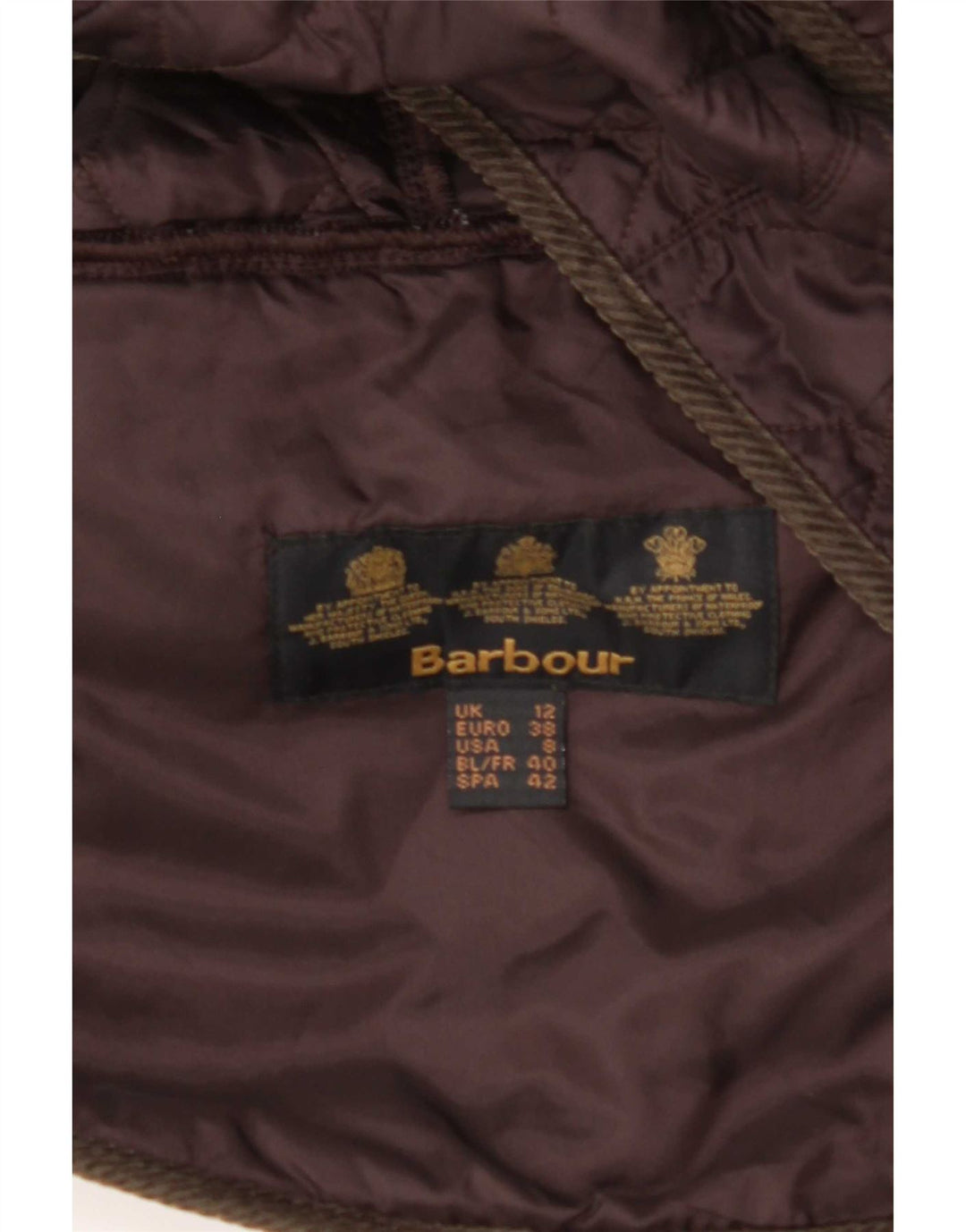 Barbour Damen Steppjacke UK 12 Mittelbraunes Polyamid