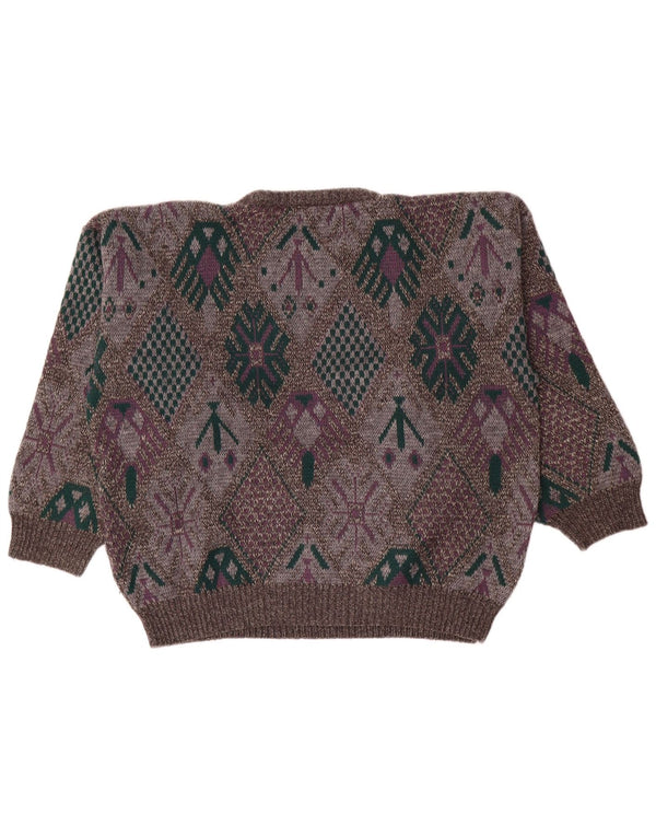 Avanti Herren-Pullover mit Rundhalsausschnitt, IT 56/58 XL, graue geometrische Wolle